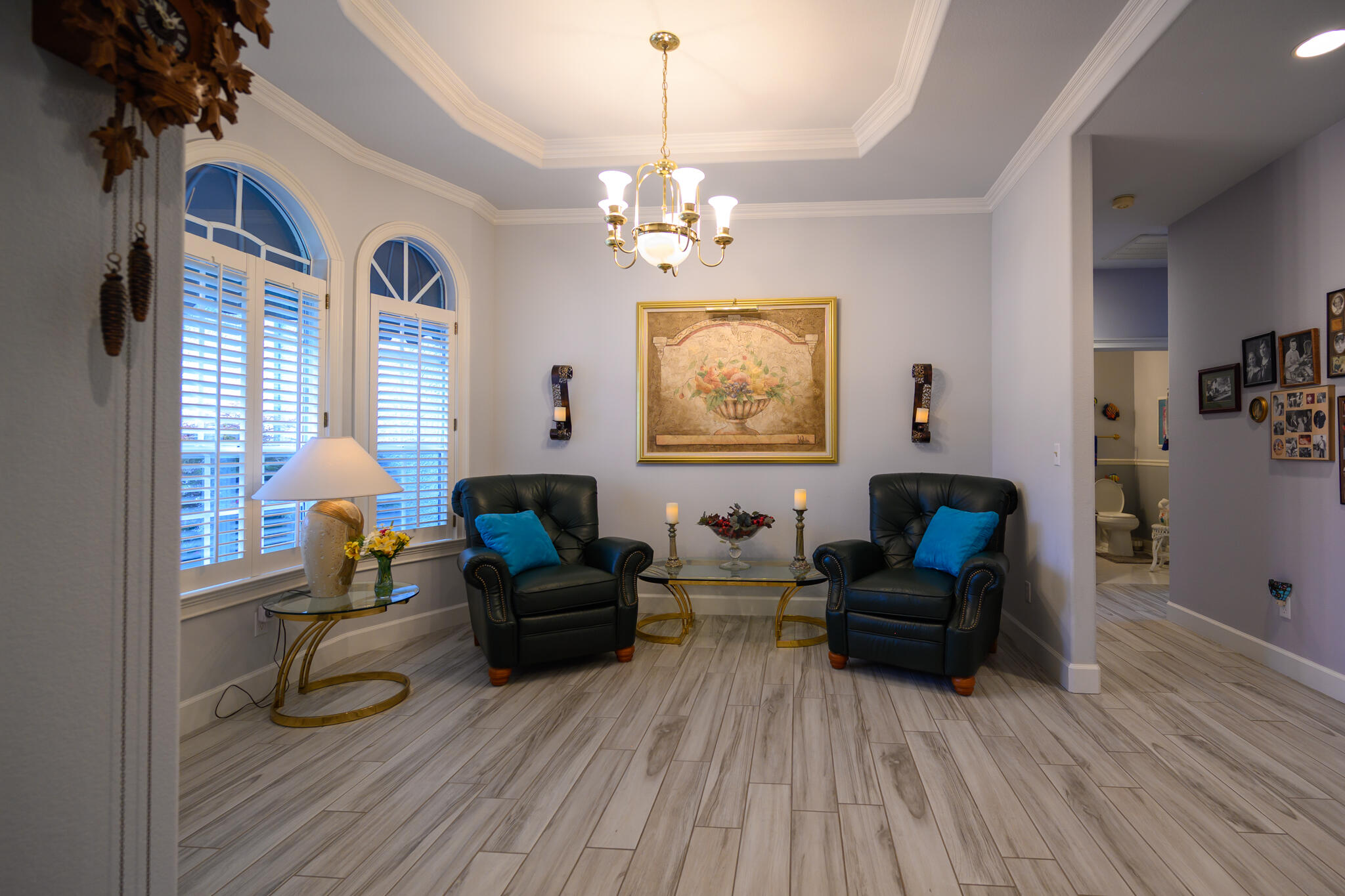 2071 Hope Lane Redding, CA 96003 - Photo 17 of 45 a living room with furniture and a chandelier