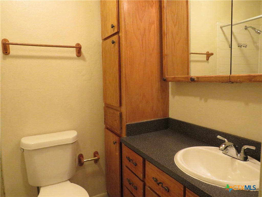 8221 Sam Rayburn Drive, Unit 103 Austin, TX 78753 - Photo 9 of 15 a bathroom with a sink a toilet and shower