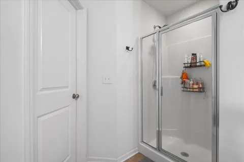 a bathroom with a shower