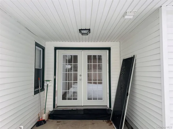 a view of wooden door