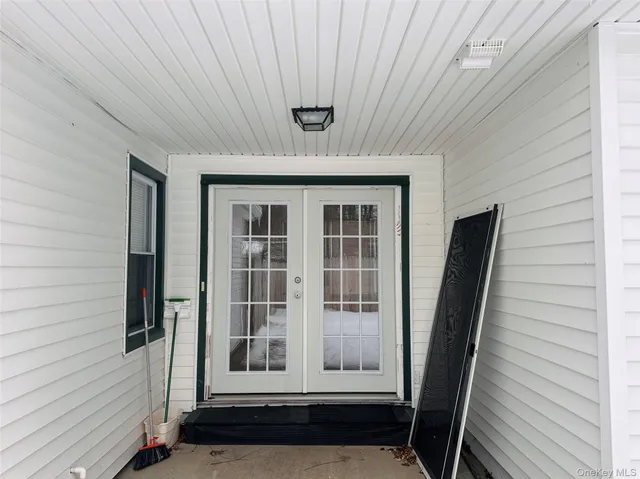 a view of wooden door