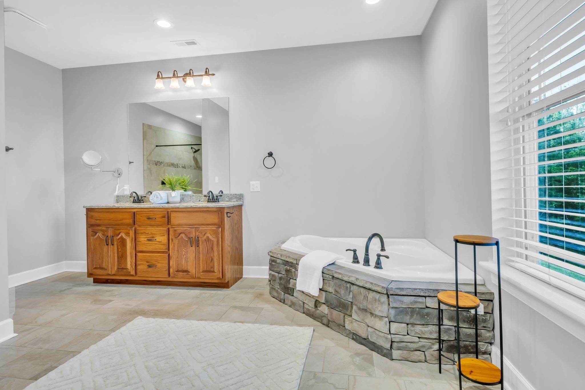 628 Hillview Road North Dickson, TN 37055 - Photo 34 of 54 JETTED Spa Tub w/ Stone Surround Double Vanities w/ Granite Countertops