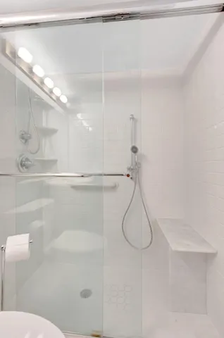 a bathroom with a shower