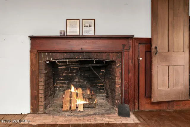 a close view of fireplace