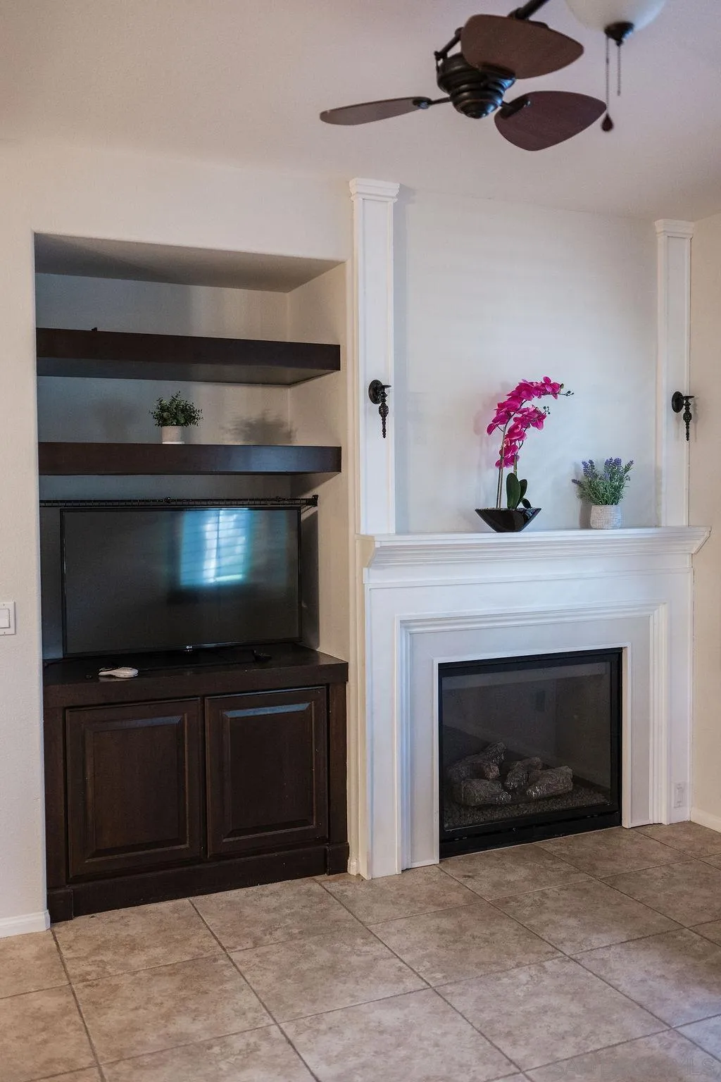 1808 Cyan Lane Chula Vista, CA 91913 - Photo 16 of 43 a living room with a fireplace and a potted plant