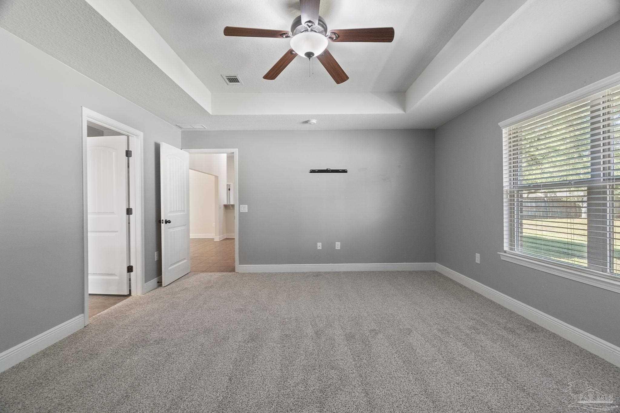 5607 Cane Syrup Circle Pace, FL 32571 - Photo 26 of 54 an empty room with chandelier fan and windows