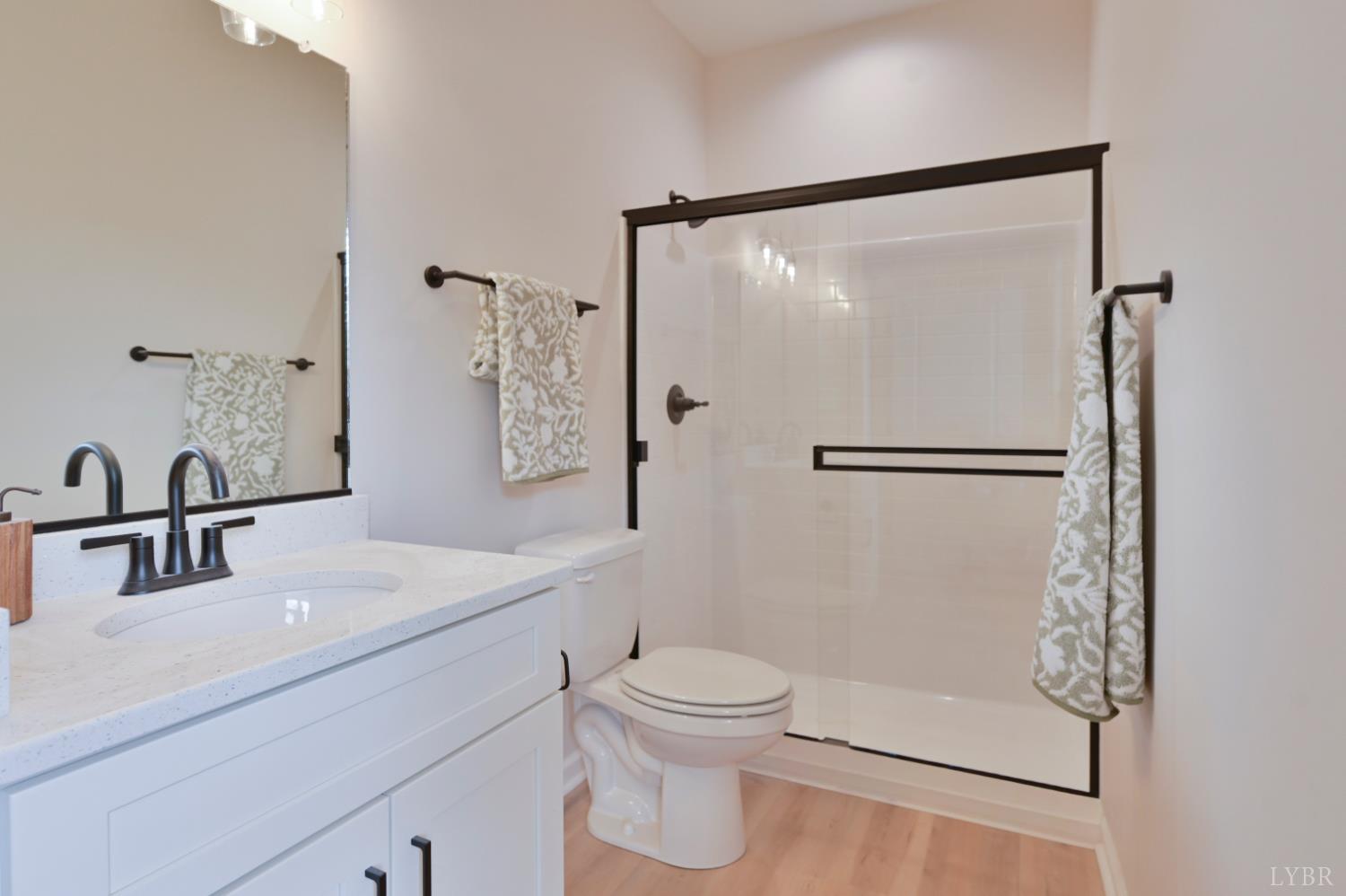 1833 Crockett Road Forest, VA 24551 - Photo 18 of 32 a bathroom with a shower sink vanity mirror and toilet