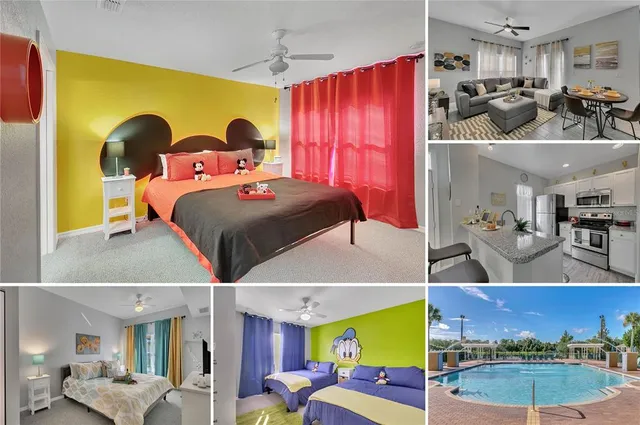 a view of living room kitchen and dining room