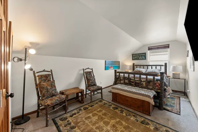 a bedroom with furniture