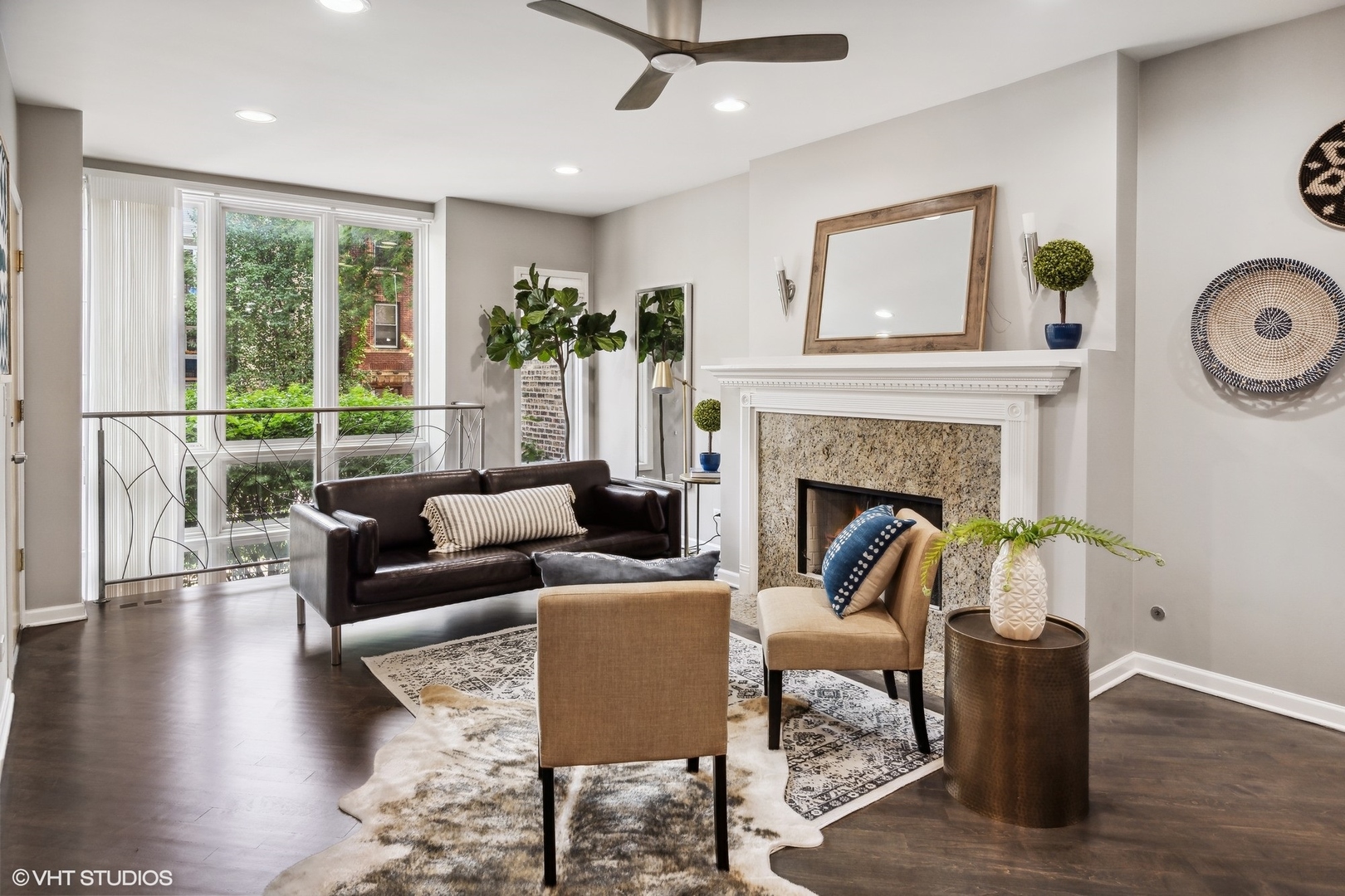3404 North Seminary Avenue, Unit 1 Chicago, IL 60657 - Photo 2 of 15 a living room with furniture and a fireplace