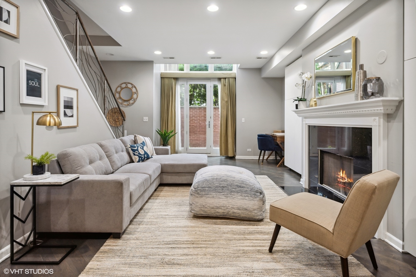 3404 North Seminary Avenue, Unit 1 Chicago, IL 60657 - Photo 10 of 15 a living room with furniture and a fireplace