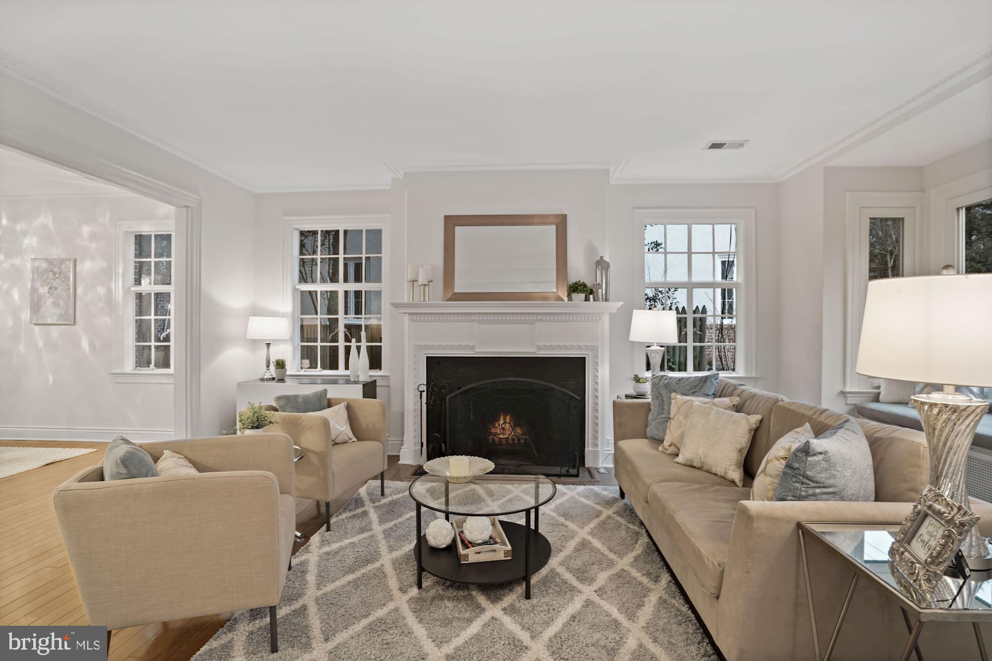 3220 Klingle Road Northwest Washington, DC 20008 - Photo 3 of 36 Living room with fireplace