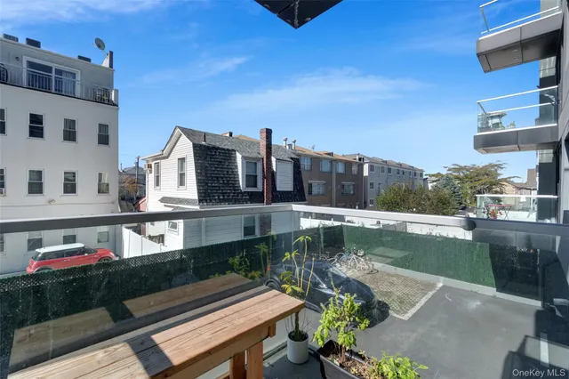 a view of a lake with a terrace