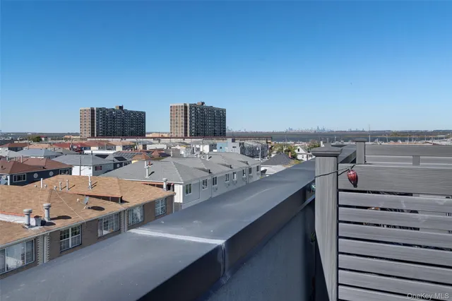 a view of a terrace with seating area