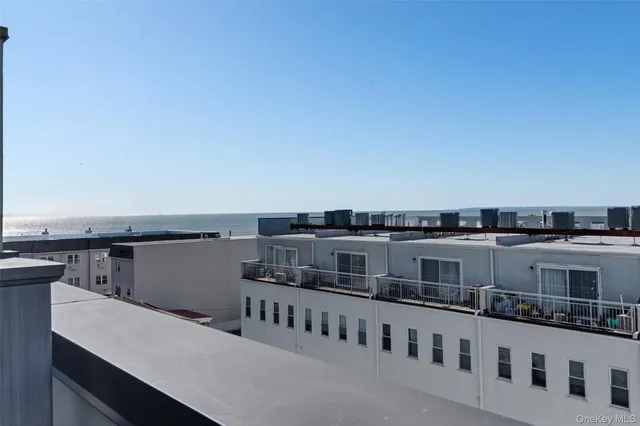 a view of a building from a balcony