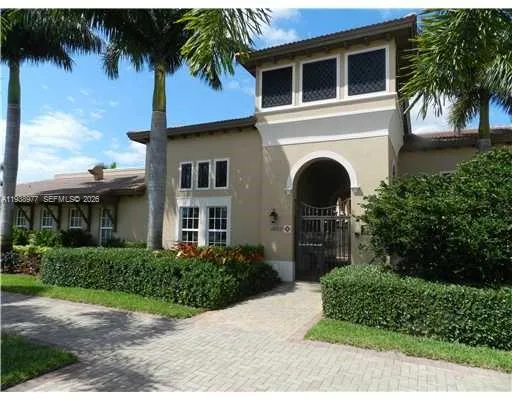 a view of a park with a tree