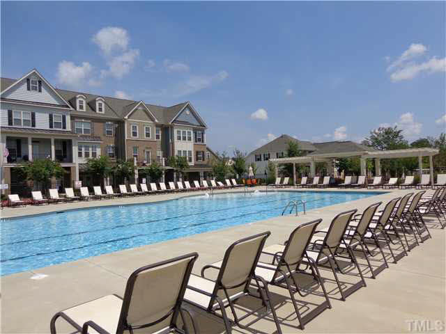 1537 Rodessa Run Raleigh, NC 27607 - Photo 24 of 25 Large pool with plenty of seating. Also has a spray garden.