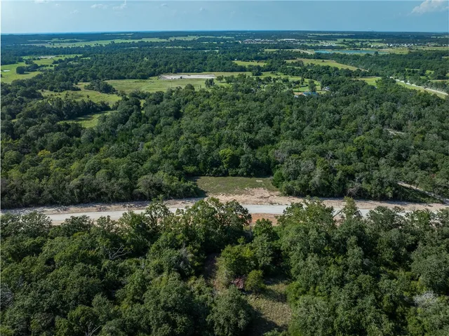a view of a green field with lots of trees