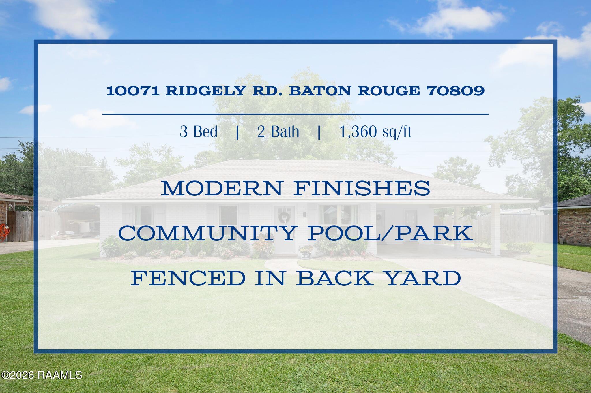 10071 Ridgely Drive Baton Rouge, LA 70809 - Photo 2 of 32 Cover Photo V1