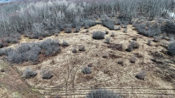 a view of a yard covered with snow