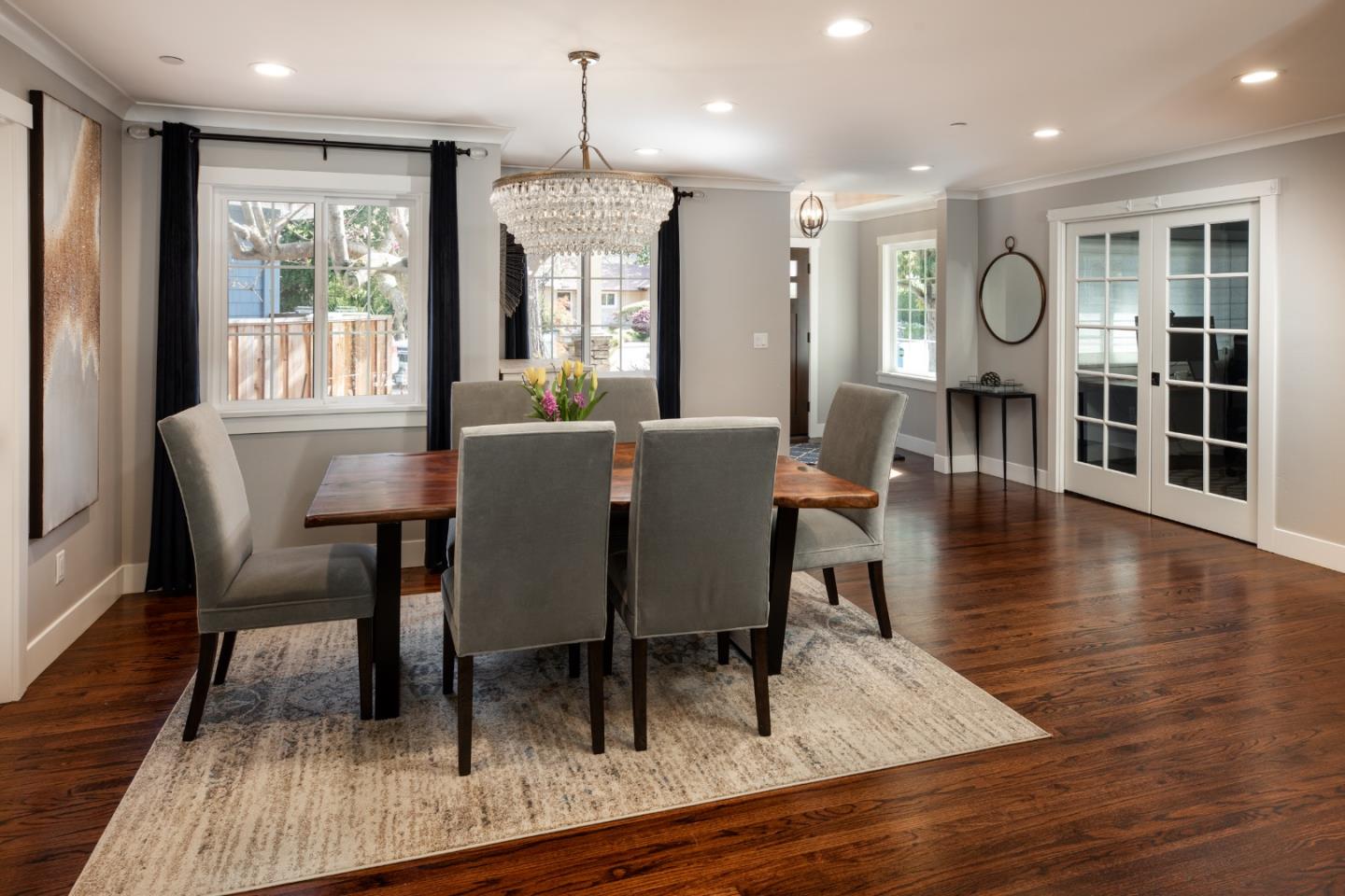 135 Emma Lane Menlo Park, CA 94025 - Photo 2 of 16 a view of a dining room with furniture window and wooden floor