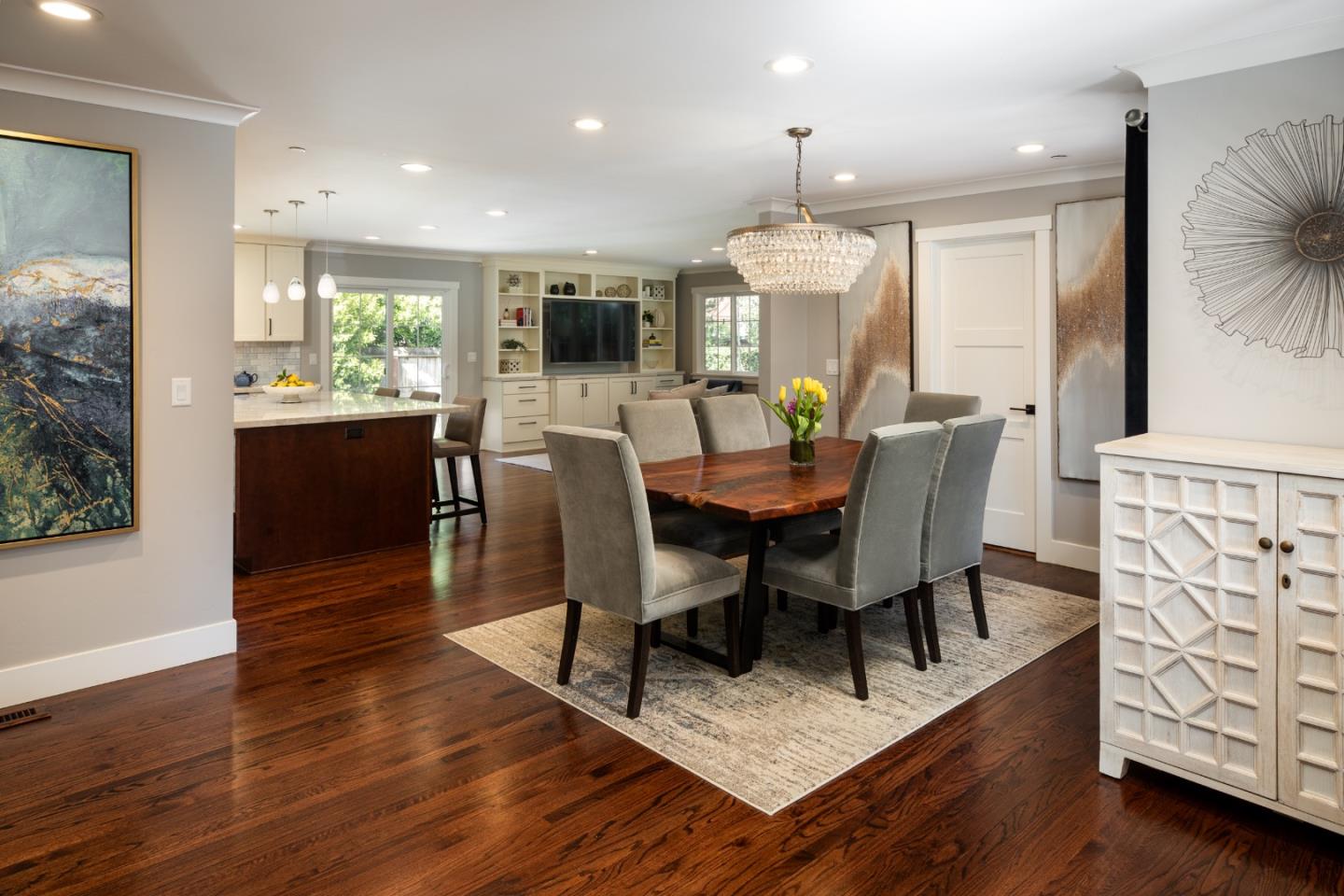 135 Emma Lane Menlo Park, CA 94025 - Photo 3 of 16 a view of a dining room with furniture window and wooden floor