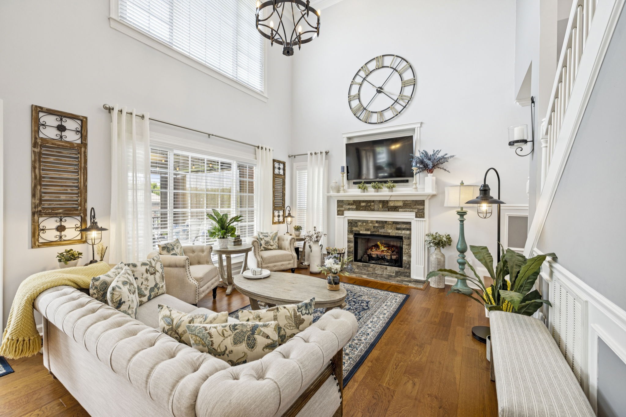 1011 Red Pepper Ridge Spring Hill, TN 37174 - Photo 15 of 76 a living room with furniture a fireplace and a large window