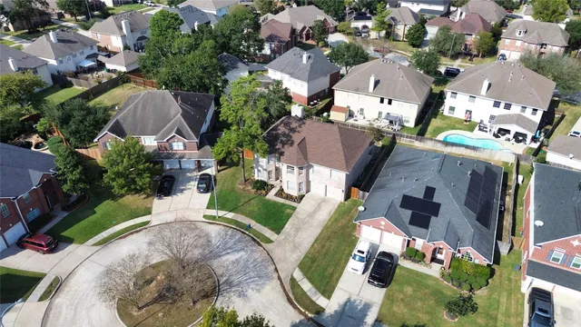 an aerial view of house