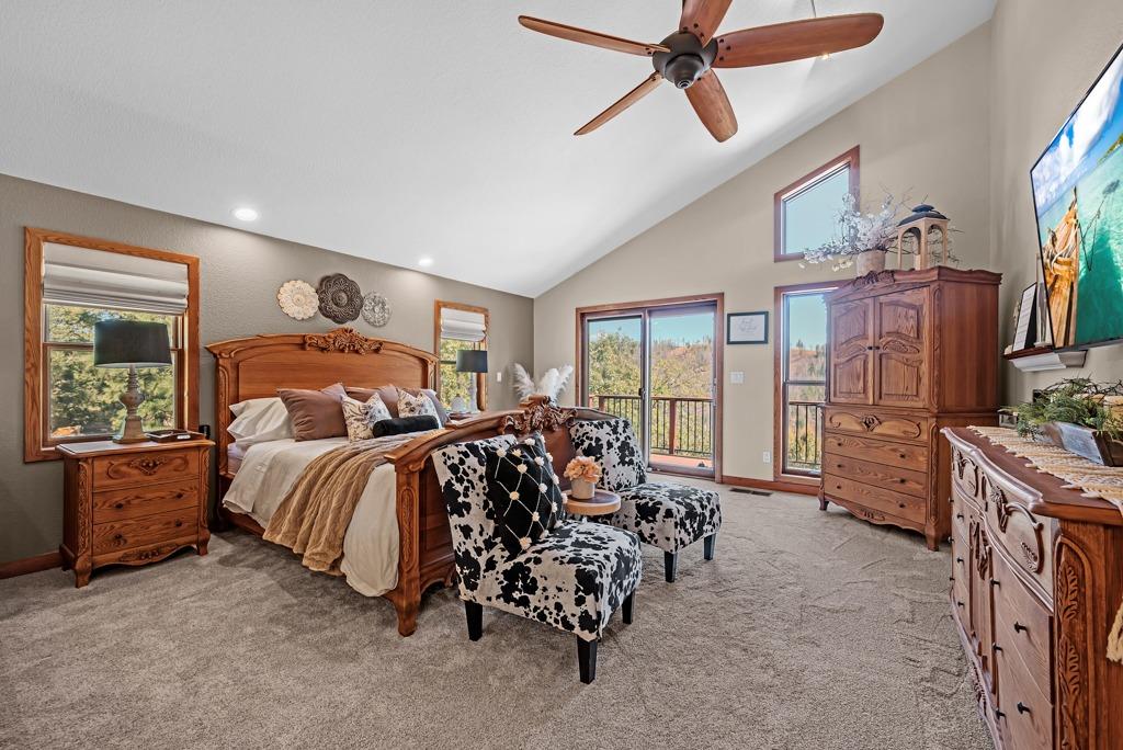 4607 Meadowlark Way Placerville, CA 95667 - Photo 15 of 58 Primary Bedroom with access to the deck over looking the views.