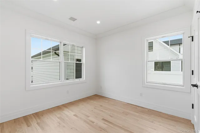 a view of an empty walk in closet
