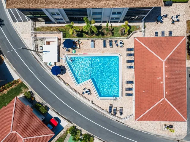 an aerial view of a house