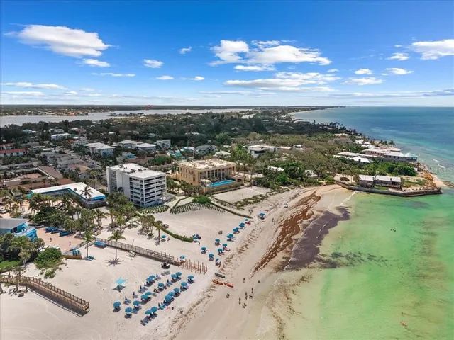 a view of a city street view with ocean view