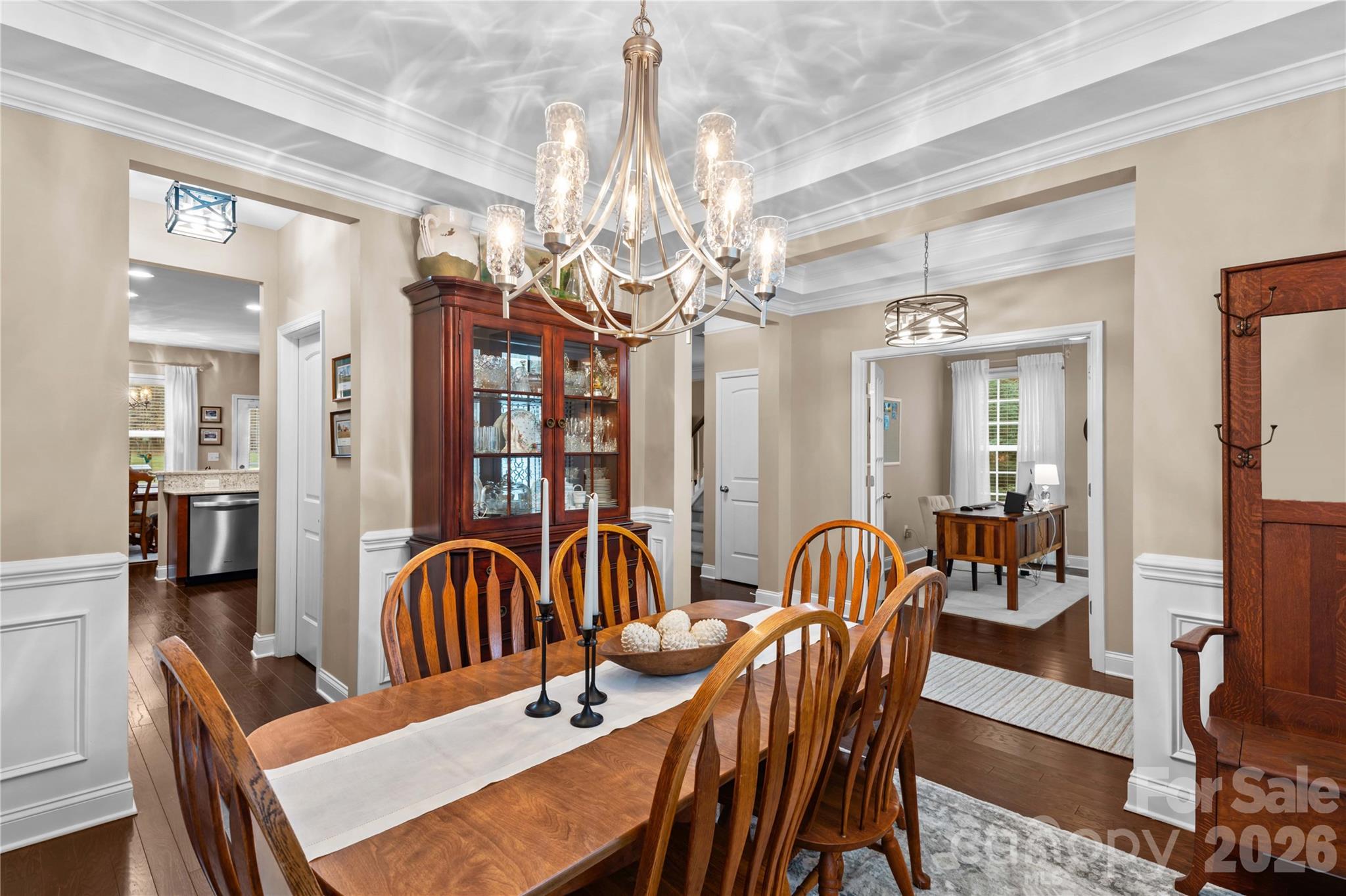 106 Dayvault Cut Road Troutman, NC 28166 - Photo 7 of 48 a view of a dining room with furniture and chandelier