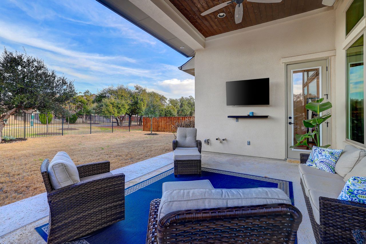 2408 Nate's Place Georgetown, TX 78633 - Photo 5 of 40 View of patio / terrace with ceiling fan and outdoor lounge area
