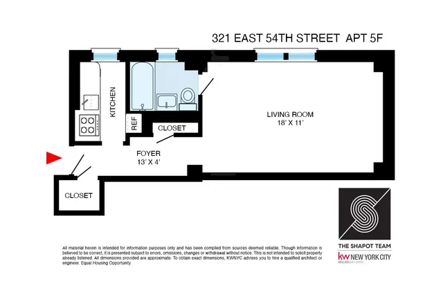 $3,000 | 321 East 54th Street, Unit 5F | Sutton Place