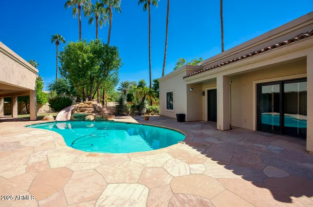 a view of a house with a patio