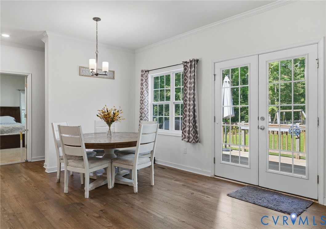 1495 Dominion Springs Road Powhatan, VA 23139 - Photo 17 of 49 eat-in kitchen with french doors to back deck
