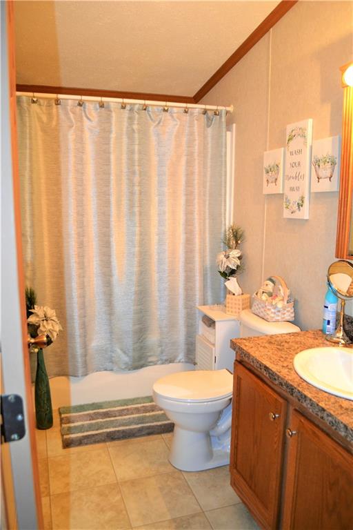 222 Toy Road Kittanning, PA 16201 - Photo 13 of 25 a bathroom with a sink a toilet a mirror and shower curtain