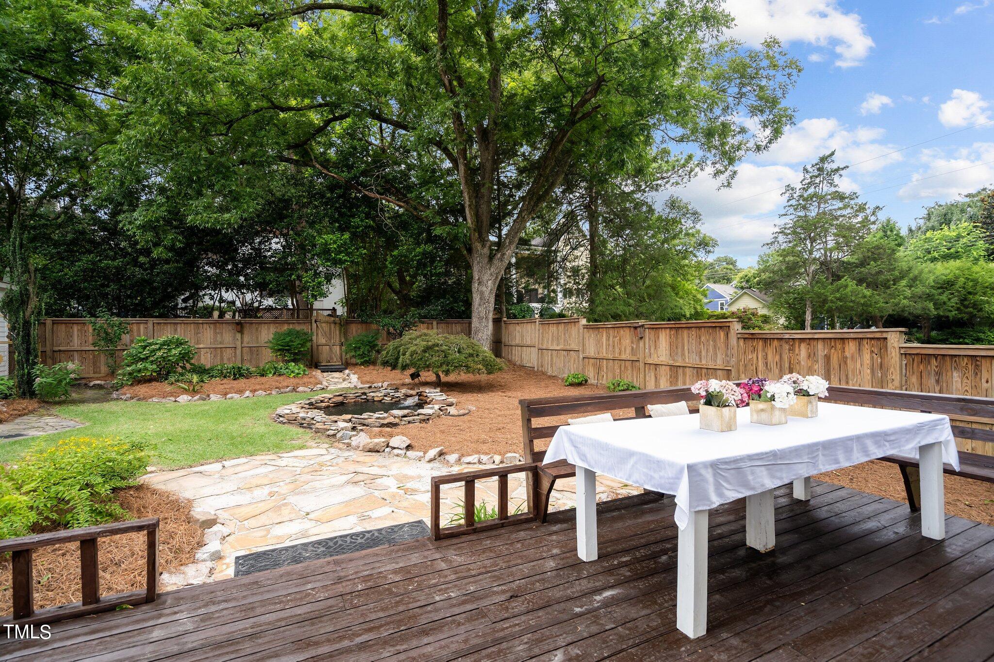 3215 Merriman Avenue Raleigh, NC 27607 - Photo 43 of 66 a view of a dinning table and chairs in the garden