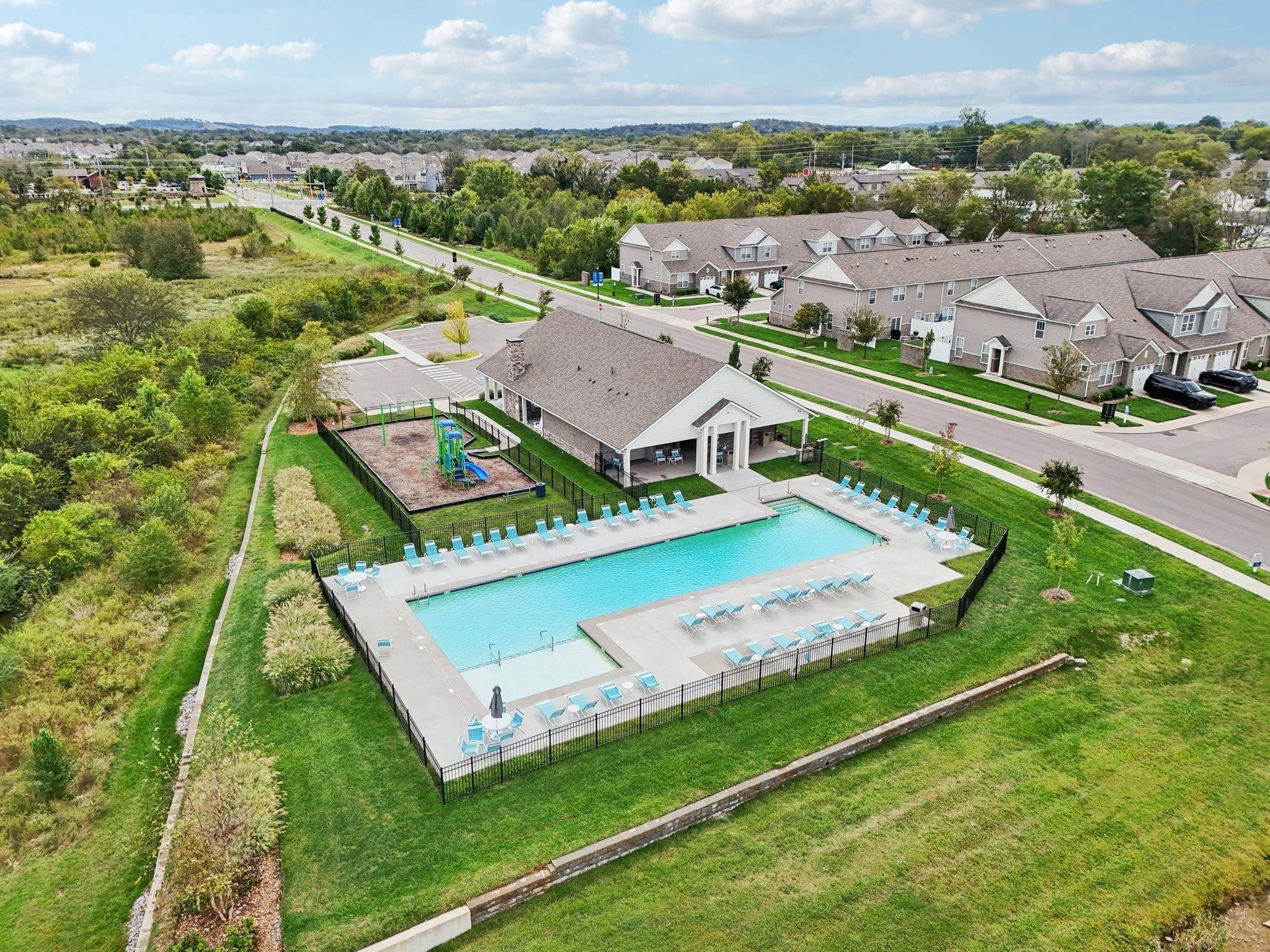 403 Wind Dance Drive Lebanon, TN 37087 - Photo 63 of 66 an aerial view of residential houses with outdoor space and swimming pool