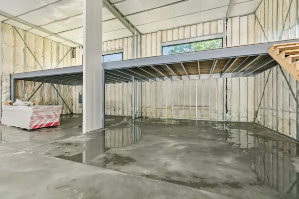 a view of a backyard space with wooden roof and stairs