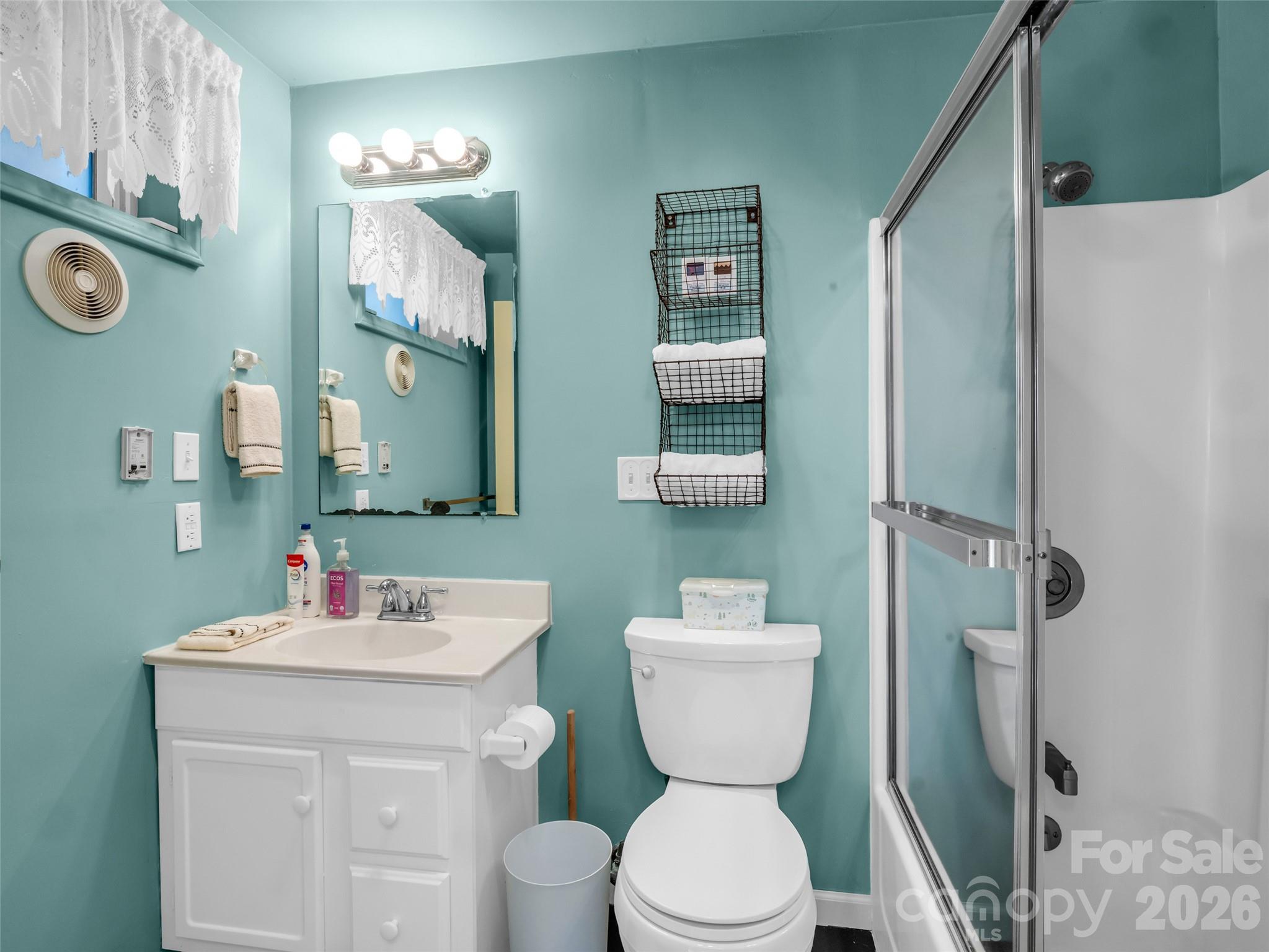 1594 Indian Cave Road Hendersonville, NC 28739 - Photo 39 of 48 a bathroom with a toilet sink and mirror