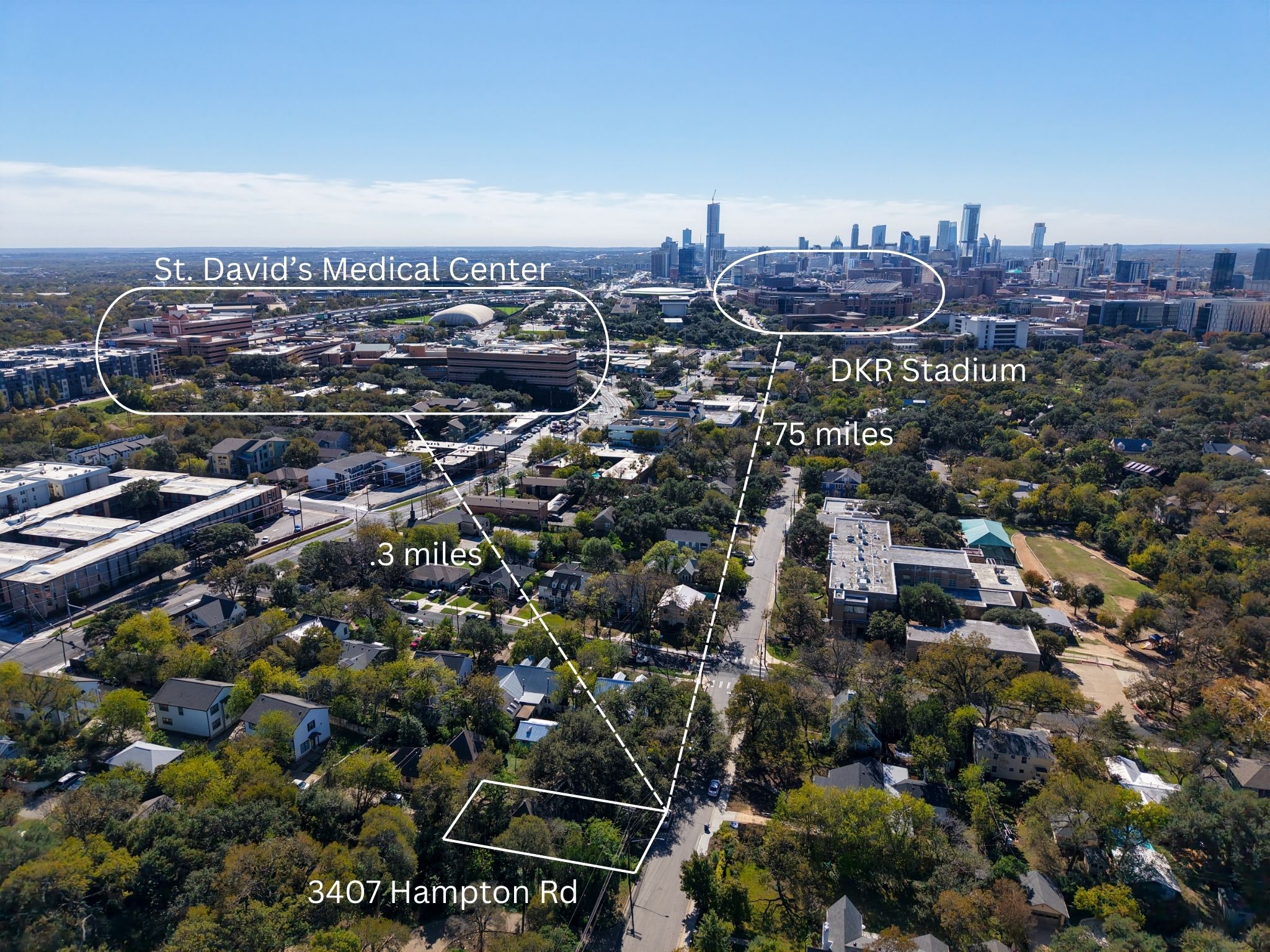 3407 Hampton Road, Unit A AND B Austin, TX 78705 - Photo 14 of 14 a view of a city