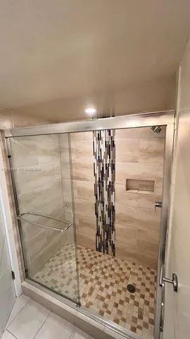 a bathroom with a shower