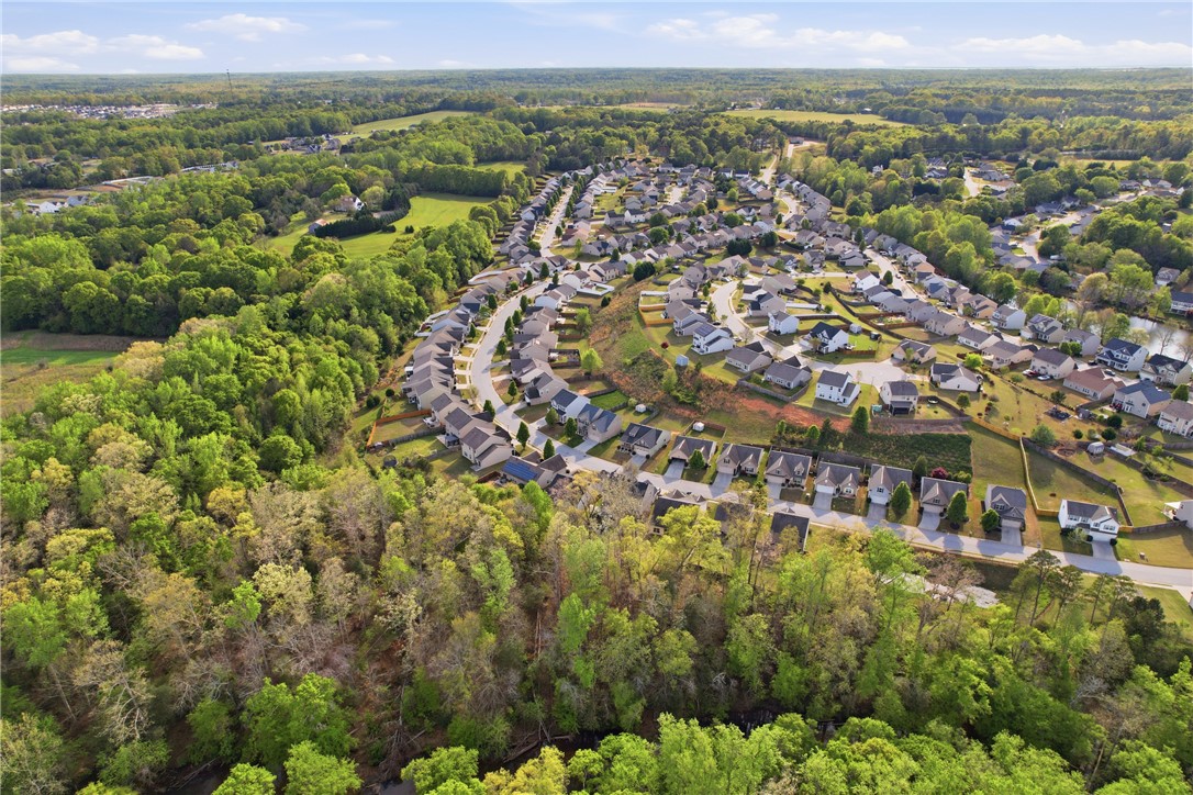 347 Riverdale Road Simpsonville, SC 29680 - Photo 29 of 30 An aerial perspective reveals a serene community nestled amidst verdant landscapes and a winding street.