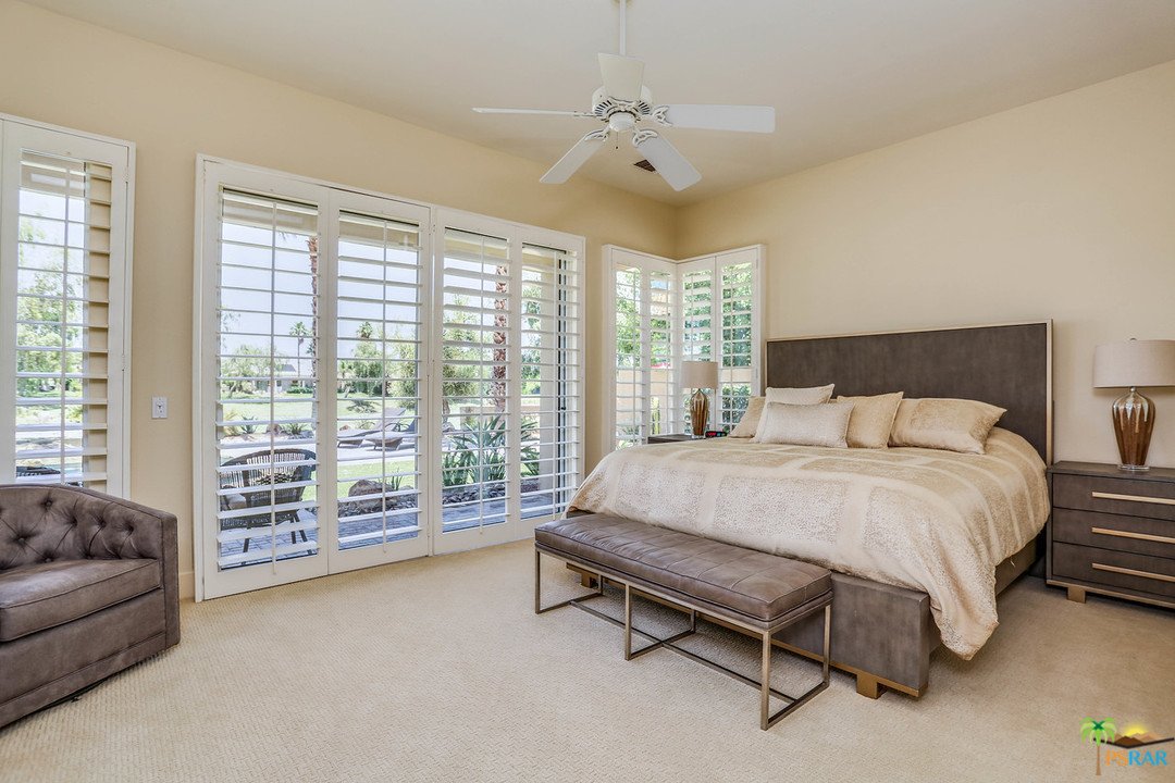 249 Loch Lomond Road Rancho Mirage, CA 92270 - Photo 21 of 48 Master Bedroom looking out towards pool
