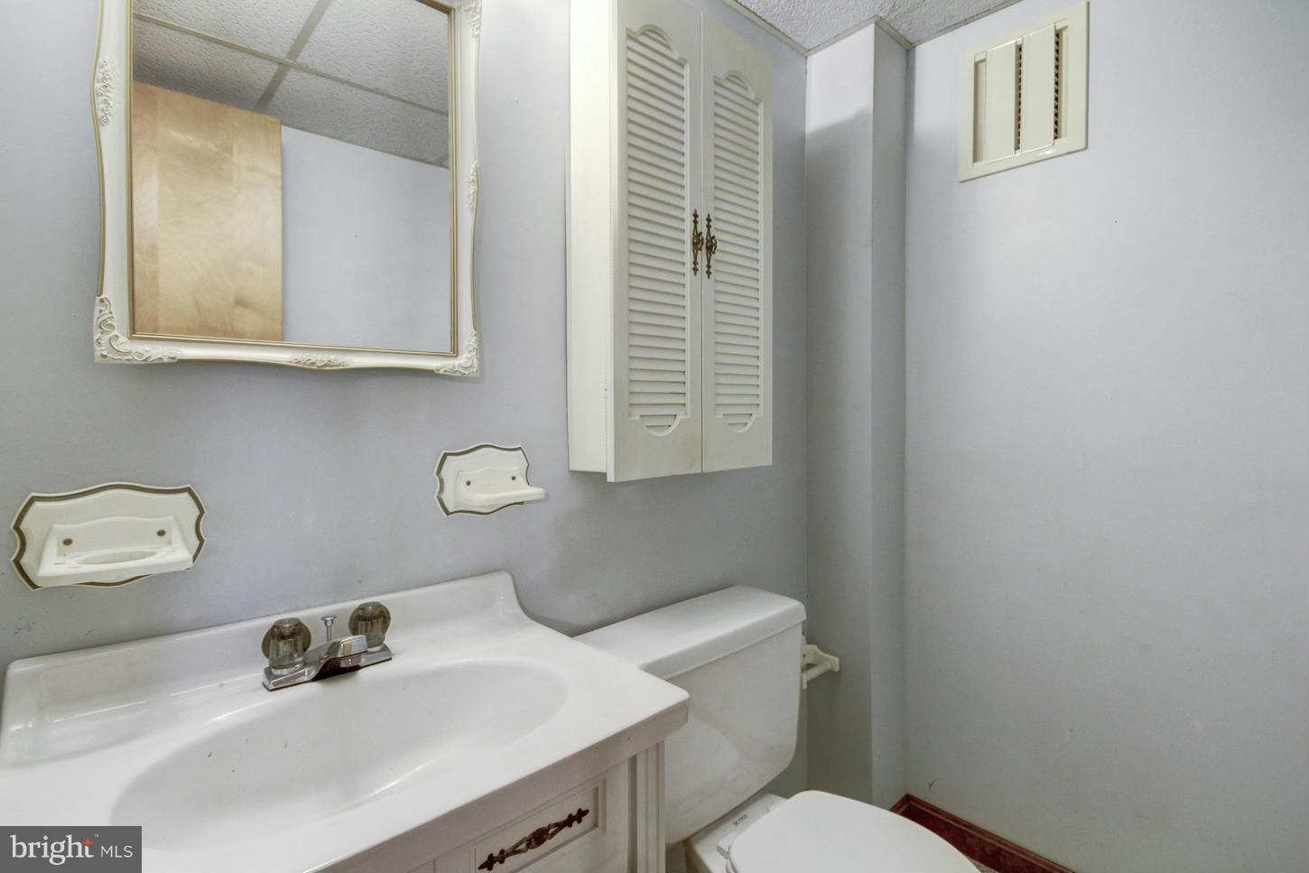 12208 St James Road Potomac, MD 20854 - Photo 22 of 29 a bathroom with a sink a toilet and mirror