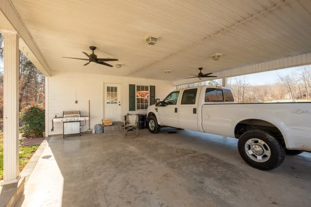 a view of a car garage