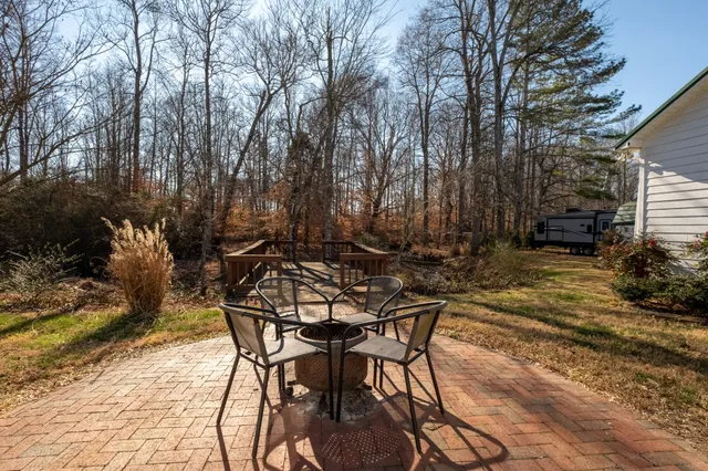 a view of an outdoor space with seating