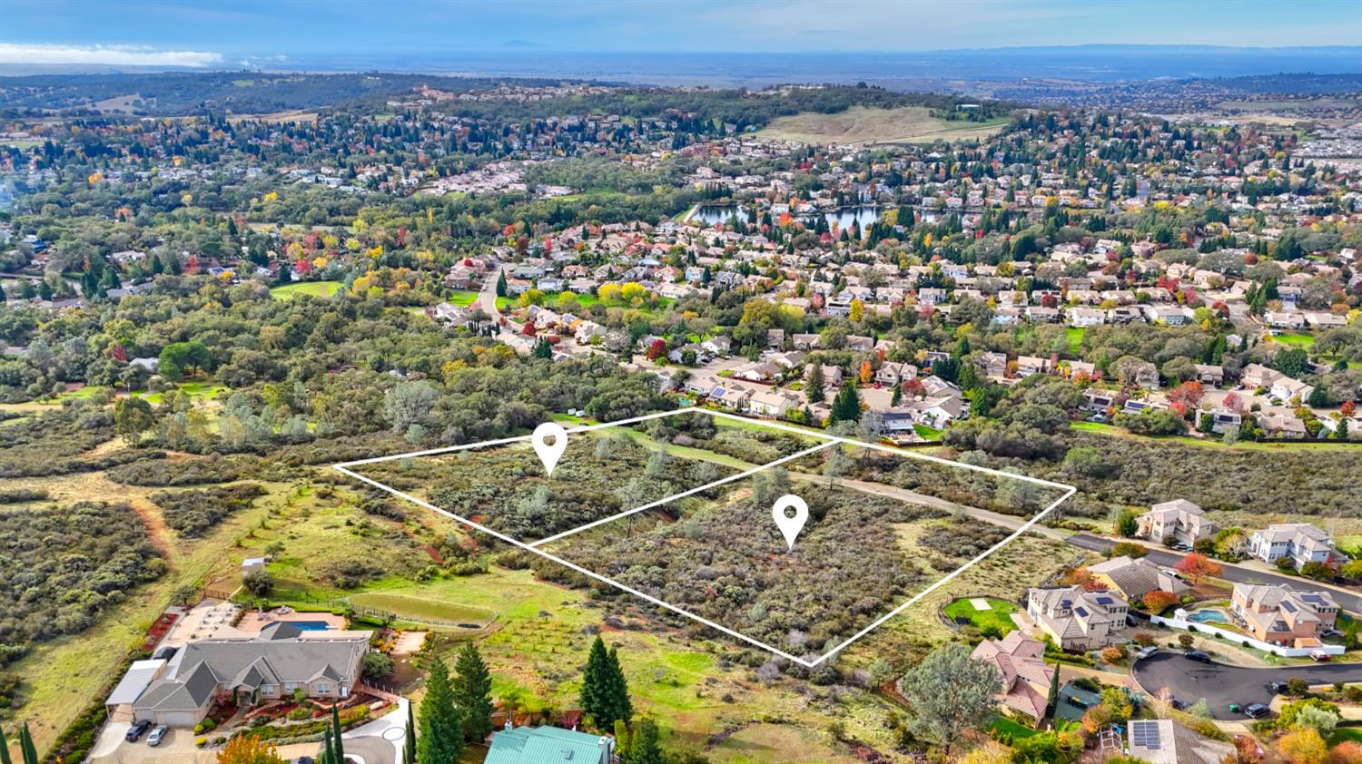 0 Rancho Tierra Court Cameron Park, CA 95682 - Photo 9 of 15 an aerial view of residential houses with city view